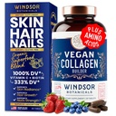 Wegański Kolagen dla Kobiet i Mężczyzn Suplementy - Witamina C, Biotin, Amino Acids Glicyna, Lyzyna, Proline, Organiczne owoce i proszek roślinny - Raz dziennie - 30 Tabletki na bazie kolagenu