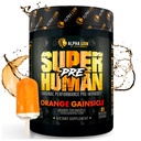 ALPHA LION Superhuman Pre Workout Powder, Beta Alanine, L- Tauryne & TriSource Kofeina dla Trwałej Energii i Focus, tlenek azotu i cytrulina dla pompy (21 Słupki, Gainsicle pomarańczowy)