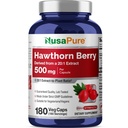 NusaPure Hawthorn Berry 20: 1 Extract, 500 mg ekwiwalent 10 000 mg 180 Veg Caps, Nadaje się dla wegetarian, Wegan, Nie GMO Suplement diety