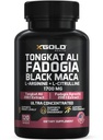 X Gold Health Tongkat Ali + Fadogia Agrestis + Black Maca - Energia, Witalność & Booster Stamina dla mężczyzn i kobiet Made in USA