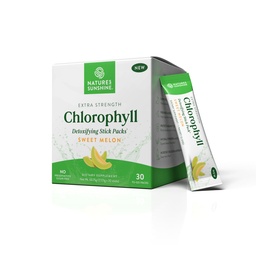 Nature 's Sunshine Chlorophyll Stick Packs: Supercharge Your Detox and Boost Gut Health in Comfortable, Delicious Stick Packs (Melon słodki)