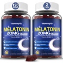 Maennyliy Melatonina 20mg Gumiaki dla dorosłych - Bez cukru Gummies Melatonina Dodatkowa siła z L-Theanine, Magnezu, Ashwagandha, Turmeric, D3 & Zinc - Non-Habit Forming