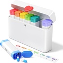 Daviky Pill Organizator 2 razy dziennie - Duża pojemność tygodniowy PM Pill Box z zatrzaskiem serca, 7 dzień podróż pill Case, Cute Medicine Organizator dla leków, Witaminy, Suplementy