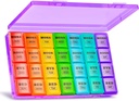 XL Dużych Cotygodniowych Pill Organizator 4 razy dziennie, 7- Day Pill Pudełka i Organizator AM PM, Duże Komory Pill Case, Monthly Medication Organizator 28 Dni Dispenser dla olejów rybnych