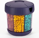 Uzupełnienie Mossime Organizator z bardzo dużym 7 Komory, TPU Soft Lid Easy Open Pill Dispenser, Miesięczny Travel Medication Organizer Storage Witamina Holder, Pojemnik na lek Pill Butelka