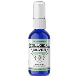 FWS Colloidal Silver Spray - 4 oz - Clear Silver - 50 ppm - 99,99% Pure Silver - Codzienne wsparcie immunologiczne