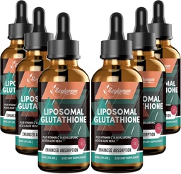 2000MG Liposomal Glutation Liquid Drops, Ultra High Absorption, Natural Detoksyfication, Immune System & Skin Supprot *, L- Glutathione, Witamina C & Kwas hialuronowy, alternatywa kapsułki, 12.12 OZ