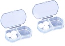 2PCS Pill Case Organizator, Codzienne AM & PM Kontenery, Lekarz, Idealny do leczenia, Witamina, Suplement, Idealny do podróży, Idealny do torebki (biały)