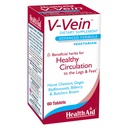 HealthAid V- Vein, Korzystne Składniki odżywcze dla zdrowego cyrkulacji nóg i stóp, 60ct, Raz dziennie, Zawiera Ginkgo, Nasiona winorośli, Witamina C i Bilberry, Wegan