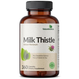 Futurebiotyki Mleko Tistle Silymarin Marianum & Dandelion Root Liver Health Support, Przeciwutleniacze, Detox, 360 Kapsułki
