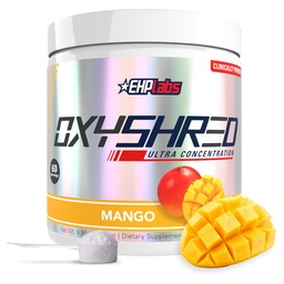 EHP Labs OxyShred Pre Workout Proszek - Proszek do wstępnego treningu z L glutaminy i acetylo L Karnityna, Energy Boost Drink - Mango, 60 Słupki