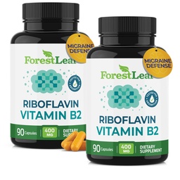 Witamina B2 Riboflavin 400mg - Energia, Supplement Skin & Cellular Health - Wsparcie układu nerwowego - Witamina B 2 Vit B - Nie-GMO & Gluten Free - B2 Witamina 400mg Kapsułki roślinne, 90 Hrabia 2- Pack