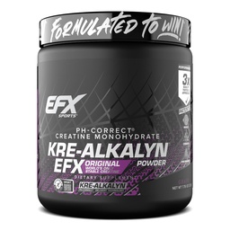 EFX Sports Kre- Alkalyn EFX Proszek 124; pH Prawidłowe jednowodny proszek Kreatynowy Suplement do Proszek 124; Siła, Wzrost mięśni i wydajność 124; 110 Słupki (Grape)