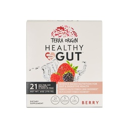 TERRA ORIGIN Zdrowe Gut stick Packs, L- Glutamina, Śliski Łoś, Aloe Vera, Licorice Root Extract, Gut Health, Poparcie pokarmowe, Leaky Gut Naprawa, Immune Function, On- The-, 21 Ct, Berry