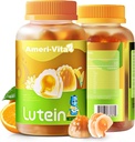 Luteina wolna od cukru 5 mg Gumies for Eyes Health: z 1 mg Zeaksantyny, suplementy Lutein Eye Vitamin Napełnione Gumies Lutein Suplement do Wizji i Blue Light Protection, Pomarańczowy Flavor, 60 Count