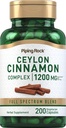 Piping Rock Ceylon Cynamon Complex Kapsułki 1200 mg 124; 200 Hrabia 124; Herbal Supplement Supplement 124; Wegetarianin, Non-GMO, Gluten Free
