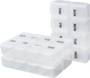 3 Pack Medicine Organizer Travel Pill Box 7 Day Pill Case for Purse Pill Container Pill Holder Daily Pill Boxes Organizer for Medication, Witamina, Suplement