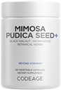 Codeage Organic Mimosa Pudica Seed Capsules - Mimosa Pudica Seeds Supplement - Black Walnut, Covers, Vidanga, Neem, BioPerine - All in One - Sensitive Plant Pills - Non-GMO & Vegan - 120 Capsules