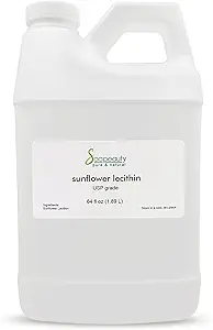 SUNFLOWER LECITHIN Liquid Oil Agregat 124; Cold Pressed Unrafinred Agriculture 124; USP Grade Unbled 100% Czysty naturalny Lecytyna olejek słonecznikowy 124; Nawilżacz skóry, Mydło Making, Lotion 124; 64 fl oz