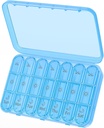Daviky Cotygodniowy Pill Organizator 3 razy dziennie, duży 7 dzień Pill Box 3X a dzień z oddzielnym kontenerem, Przenośny Pill przypadku dla leków, Witaminy, Olej rybny i suplementy