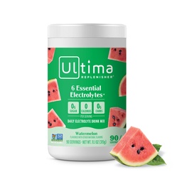 Ultima Replenisher Daily Electrolyte Powder Drink Mix - Cukier wolny - Arbuz, 90 Słupki - Proszek nawadniający z 6 Kluczowe elektrolity i Minerały śladowe - Keto Friendly, Wegan, Non-GMO