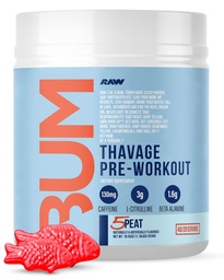 RAW Pre Workout Powder, Thavage (5 torf, czerwony gum) - Chris Bumstead Sports Nutrition Supplement for Men & Women - Cbum Pre Workout for Workout, Hydration, Mental Focus & Energy - 40 Służenie