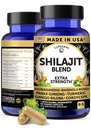 Lunakai USA Made Pure Shilajit Kapsułki z Ashwagandha, Rhodiola & Cordyceps - Extract Extra Siła Shilajit dla mężczyzn i kobiet, 60ct