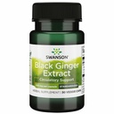 Ekstrakt Swanson Black Ginger - Promotes Healthy Blood Circulation and Physical Vigor - May Aid Heart Health, Muscle Tissue, and Wellbeing - (30 Veggie kapsułki, 100 mg każdy) 1 opakowanie