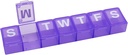 EZY DASE Cotygodniowy (7- Day) Pill Organizator, Medicine Planner, pojemnik na witaminy, wygodne i łatwe w użyciu, średnie kompozycje, Case for Supplements and Fish Oils, Przyjazny podróży, Purpurowy, BPA Free