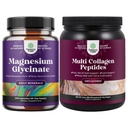Paleta o wysokiej absorpcji Magnezu Glicynian Kapsułki do uspokajania Sen Plus Mięśnie kości i Nerwy Wsparcie i Multi Collagen Protein Proszek dla kobiet i mężczyzn - skóry włosów i paznokci Witaminy