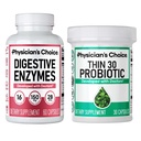 Choice lekarza - Beat Bloat + Wsparcie zarządzania wagą Pasek: Enzymy trawienne + Thin- 30 Probiotyczne