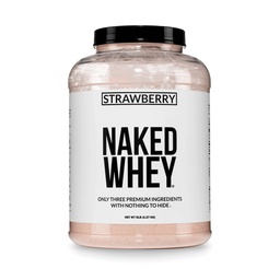 NAKED Truskawkowe białka serwatki - Wszystkie naturalne białka serwatki karmione w proszku + Suszone truskawki + Cukier kokosowy - 5lb luzem, GMO- Free, Soy Free, Gluten Free.
