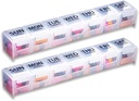 GMS Cotygodniowy Pill Organizator - 7- Day Oznaczony pojemnik na składniki odżywcze na suplementy, witaminy i leki - Bezpieczne zamki - Idealny do codziennego użytku i podróży - Wyczyść - 2 Pack