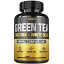 Green Tea Extract Piłka EGCG 16000Mg za serwowanie z 12000Mg zielonej herbaty, 2000Mg Garcinia Cambogia & 2000Mg Białe nerki Fasola - Wsparcie równowagi ciała, Serce i zdrowie immunologiczne - 120 Kapsułki 2 Miesiąc dostaw