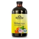 Serene Herbs Ciekła kurkumina z czarną papryką - Kurkumina Kurkumina Kukurydza Suplement 1000mg Ekstra Siła Ziołowy napój, Bittersy do Bloating Relief, Joint Health, Energy & Clarity - 16oz