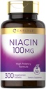 Carlyle Niacin 100mg XI124; 300 Tabletki wegetariańskie XI124; Non- GMO, Gluten Free XI124; Formuła wysokiej mocy