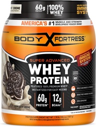 Forteca ciała Super Advanced Serwatka Protein Powder, Cookies N 'Creme, 60g Białko & 12g BCAA Per 2 Scoops, Muscle Gain & Recovery, Immune Support with Vitamin C & D, 1.78lbs (Packaging May Vary)