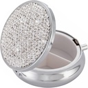 Pudełko z polewą Pocket Pharmacy Bling Travel Pill Case Box for Purse Mini Pill Holder Organizer Small Pill Container for Witamina (Silver)