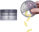 2 Layers Pill Case, KIGI Daily Pill Organizator z 8 Komory 1 dzień 4 razy Portable Pill Box Organizator witaminy dla podróży (Gray 3.1-2Inch)