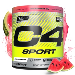 Cellucor C4 Sport PreWorkout Powder - NSF Certified for Sport - Elite Hydration - 200mg Cafine + Creature + Beta- Alanina - Elektrolity i Suplement Energetyczny - Arbuz, 20 Służenie