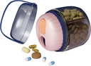 MURRI & MURRDI Pill Organizator z 4 Komory, Travel Pill Box, Przenośna skrzynia z antymieszania i szeroko otwarte projektowanie, pojemnik na pigułki dla Vitamin Fish Oils Medications, różowy