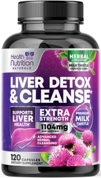 Delikatny wzór detox i naprawy wątroby Cleanse - Advanced Liver Supplement with Silymarin Milk Thistle, Dandelion Root, Artichock Extract, Turmeric, Choline, & Beetroot - 120 Kapsułki wegetariańskie
