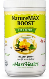 NatureMax BoostTM Pea Protein Powder - Suplement diety Supplement Meal Replacement - 20 g protein per serving - Natural Vanilla Flavor - Kosher Witamina - 1lb
