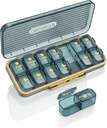 Am Pm Pill Organizator, Cotygodniowe Pill Box 2 razy dziennie - Acedada 7 dzień Pill Organizator z 7 Oddzielne pojemniki, Portable Daily Medicine Dispenser Case for Witamina, Oleje rybne, Suplementy, Stylowy niebieski