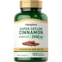 Piping Rock Ceylon Kapsułki cynamonowe 124; 120 Pilli 124; Complex Supplement z chromem i biotyną 124; Wegetarian, Non-GMO, Gluten Free