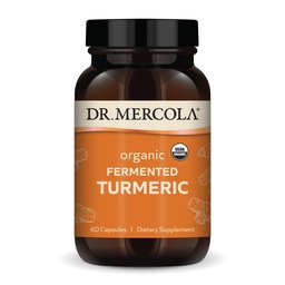 Dr Mercola Organic Fermented Turmeric - 370 mg Fermented Turmeric - Wysoka biodostępność Kurkuminoidy - USDA Organic, Non- GMO, Gluten- Free & Soy- Free - 60 Kapsułki (30 Servings)