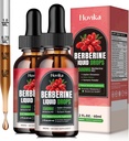 (2 pack) Berberine HCL Liquid Drops - 1500 mg Highly Absorbable Berberine Liquid Drops - Berberine Veggie Supplement for Immune, Diseasure System and Heart Health Support, Strawberry Flavor- 4 FL Oz