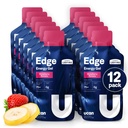 UCAN Edge Energy Gel Shots, Truskawka Banana (12, 2 Ounce Pakiety) do biegania, Szkolenia, Treningi, Fitness, Jazda na rowerze, Crossfit 124; Cukier wolny, Wegan, & Keto Friendly Energy