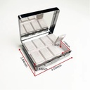 Vintage Trucizna 7 Dni Chromowane Shiny Silver Pill Organizator z lusterka Wewnątrz ma 8 Oddzielne Komory Prostokąt 7 Dni Pudełko Pill