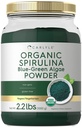 Carlyle Organic Spirulina Proszek 2,2 lbs Sign 124; Blue Green Algae Sign 124; 8g Spirulina per Serving Sign 124; Wegan, Non-GMO, Gluten